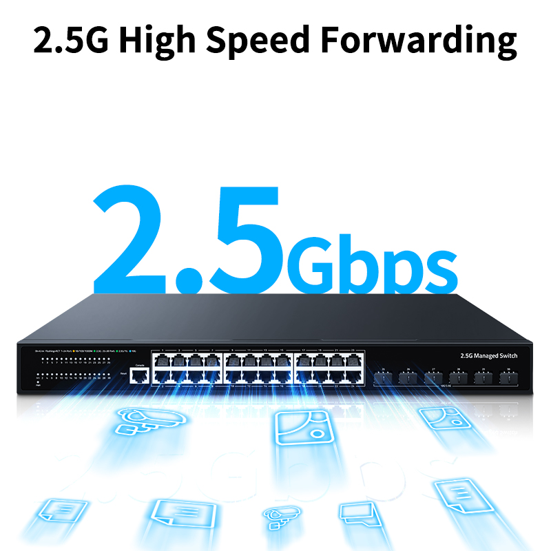 HORACO ZX-SWTG3624AS - 24-Port 2.5gbe Managed Network Switch