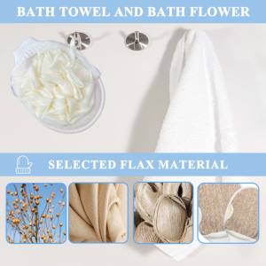 Gants exfoliants double face en maille moussante pour le bain, serviette de dos et du corps, tampon exfoliant pour éliminer les peaux mortes - Product Image 5