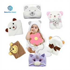 Serviette de bain à capuche <span class=keywords><strong>pour</strong></span> bébé 100% bambou, douce, de haute qualité, motif animal, serviette de bain <span class=keywords><strong>pour</strong></span> enfant, serviette de bain organique, dessin animé, personnalisable - Product Image 1