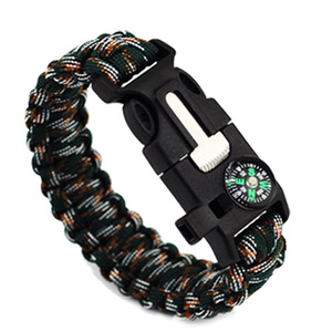 Outdoor Paracord Braided Bracelet Multifunctional Survival Nylon Multi Color Durable With <b>Compass</b> For Camping Hiking - Product Image 5