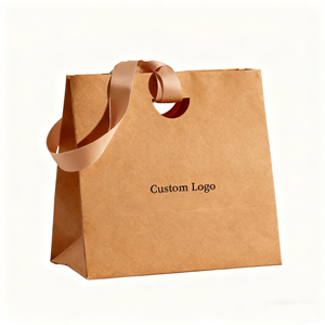 Sacs en carton écologiques de luxe pour bougies portables, avec logo personnalisé, marquage à chaud, réutilisables, emballage cadeau de marque avec poignée en ruban - Product Image 1