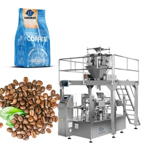 Doypack-máquina automática de envasado de granos de café, dulces, Candis, bolsa de granos de semillas, máquina de embalaje de bolsas prefabricadas