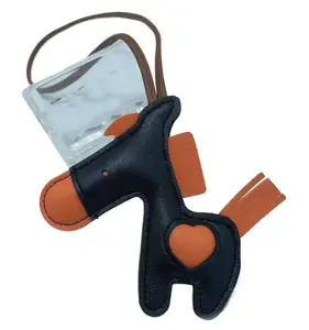 Temu Hot sale Pony tassel pendant Horse shape pu Leather keychain Bag accessories Leather Horse Key Chain