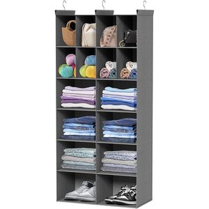 Organizador de Armario Colgante con 16 Compartimentos, 33x15x85cm, Tela No Tejida, Almacenamiento de Ropa, para Dormitorio - Product Image 1