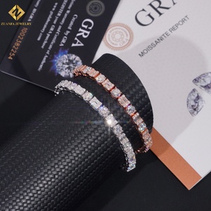 Hot Sale GRA Certified Custom Hip Hop Fine Jewelry VVS Moissanite Tennis Chain Bracelet Silver 925 Rose Gold Rhodium Plated - Product Image 1