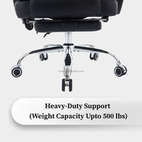 Chaise de bureau ergonomique de direction en PU avec massage, design moderne, inclinable, avec accoudoirs fixes en éponge hautement élastique et base chromée