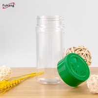 Bouteille shaker en plastique pour animaux de compagnie, pots/contenants à épices en plastique avec couvercle à clapet