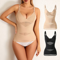 Gilet sculptant pour femme grande taille en nylon antibactérien, sans couture, à maintien moyen, avec six rangées de boucles, pour amincissement du ventre, modèle transfrontalier