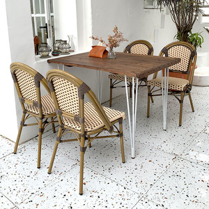 Sedia in Rattan Impilabile Stile Vintage Francese, Forniture all'Ingrosso per Esterni, Food Court, Banchetti, Ristoranti e Caffè - Product Image 1