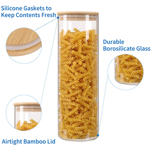 Frasco <span class=keywords><strong>de</strong></span> almacenamiento <span class=keywords><strong>de</strong></span> <span class=keywords><strong>vidrio</strong></span> <span class=keywords><strong>de</strong></span> borosilicato alto <span class=keywords><strong>al</strong></span> <span class=keywords><strong>por</strong></span> <span class=keywords><strong>mayor</strong></span> <span class=keywords><strong>de</strong></span> fábrica para especias <span class=keywords><strong>de</strong></span> alimentos con cubierta <span class=keywords><strong>de</strong></span> Bambú - Product Image 2