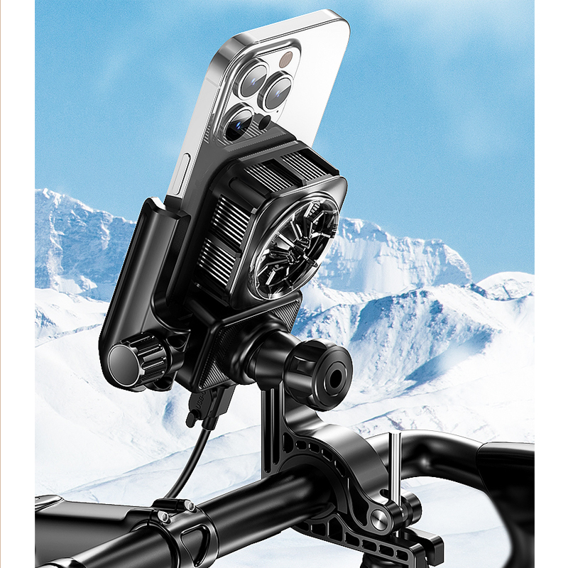 Bike Phone Mount Cooling Fan Adjustable