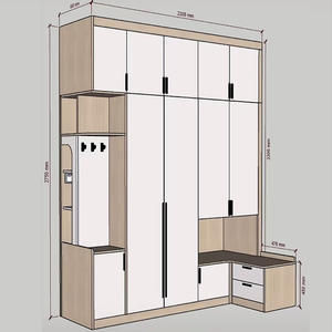 Placard moderne et pliable, meuble de chambre à coucher extensible, toboggan pour maison, hôtel, salon, blanchisserie, panneau disponible en mélamine - Product Image 6