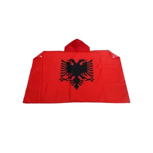 Benutzer definierte Albanien Body Flag Schal Body Cape Flag Umwelt freundlicher Polyester Fan