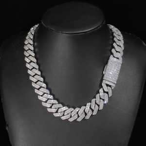 Su misura 20mm 2 righe Baguette CZ zircone con maglia cubana Miami bracciale collana Bling ottone Hip Hop gioielli collana