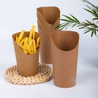Papier Kraft Restauration rapide Restaurant Paquet à emporter Porte-frites Tasse Chip Scoop Bouffée Oeuf Snack Tasse en papier Stratification mate