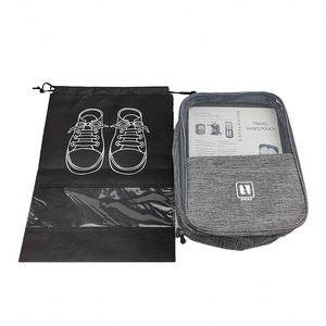 Sac de rangement pour chaussures de voyage en polyester avec logo personnalisé, imperméable et avec fermeture éclair, vente en gros - Product Image 1