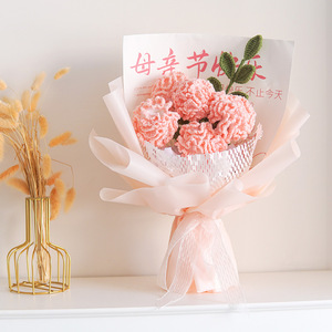 Ramo de flores de colores personalizado de tallo de Rosa Clavel hecho a mano para madre maestra Día de San Valentín o regalo de Navidad - Product Image 1