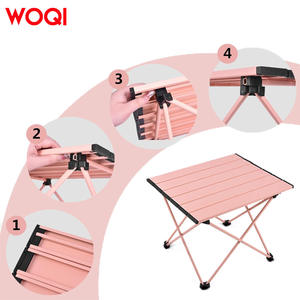 โต๊ะพับได้พกพา Woqi ทำจากอลูมิเนียม ขนาด 56x46.5x40.5 ซม. สีชมพู โต๊ะพับสำหรับใช้งานกลางแจ้ง น้ำหนักเบา ประหยัดพื้นที่ รูปทรงสี่เหลี่ยมผืนผ้า - Product Image 2