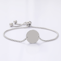 Bracelet chaîne à disques ronds en acier inoxydable Ywyougang, personnalisable par gravure, multicolore pour femmes, à porter au quotidien et en cadeau