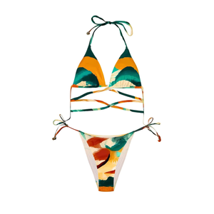 Set bikini da donna Buonic modello 1 con motivo a spirale astratta, taglia 40 42 44 46, costumi da bagno da spiaggia - Product Image 1