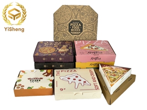 Tùy chỉnh tam giác hộp bánh Pizza Kraft sóng thân thiện với môi bán buôn cho nhà hàng giao hàng phục vụ - Product Image 3