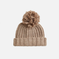 2024 nuevo estilo 100% algodón orgánico bebé recién nacido gorro de invierno de punto con pompón