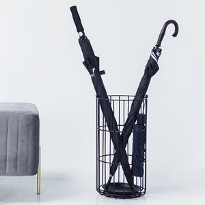 Indoor Free Standing Nero <span class=keywords><strong>Metallo</strong></span> Rotonda Umbrella Stand per Delle Canne, Bastoni Da Passeggio per la Casa Ufficio - Product Image 1