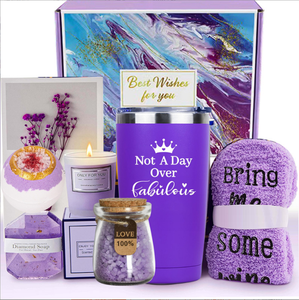 Vaso de lavanda para mujer, juegos de regalo de baño y ducha relajantes, regalo de cuidado personal, regalos únicos de feliz cumpleaños, Idea para mamá, mujer, Girlfr - Product Image 2