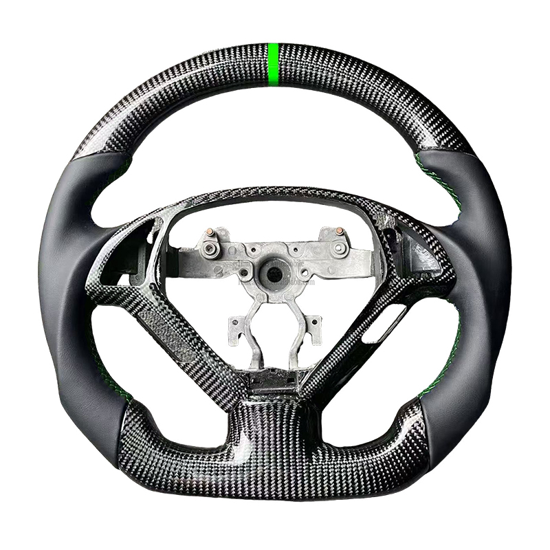 คาร์บอนไฟเบอร์ + หนังเรียบ + เย็บลายสีเขียว