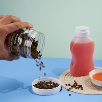 Set Botol Saus Plastik PET 38mm 230ml 68mm 360ml, Stoples Makanan Kosong dengan Tutup Flip Top untuk Kecap, Madu, Selai, Saus Salad
