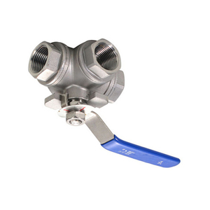 Venta al por mayor de fábrica: Válvula de bola manual de acero inoxidable 304 DN50 tipo T/L de 3 vías con rosca - Product Image 6