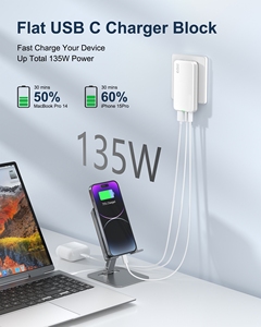 65W GaN <b>USB</b>-C Wall Charger 3-Port Fast Charging <b>Adapter</b> Ultra-Slim Foldable <b>Plug</b> for MacBook Air iPad Pro iPhone Galaxy - Product Image 3