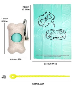 Distributeur de sacs à déjections canines en forme d'os, en paille de blé naturelle, avec logo personnalisé et sacs biodégradables - Product Image 5