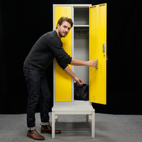 Armoire métallique moderne à deux portes en acier, robuste et personnalisable, pour salle de classe, atelier, appartement, maison, mobilier et rangement de vêtements