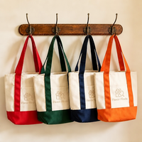 Mini sac fourre-tout en toile avec logo brodé personnalisé, réutilisable, color block, petit sac fourre-tout, sacs de shopping mini en toile pastel de créateur