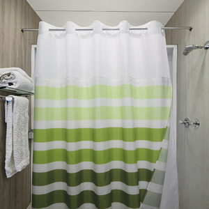 Rideaux <span class=keywords><strong>de</strong></span> <span class=keywords><strong>douche</strong></span> modernes à rayures fabriqués en Chine, imperméables, en polyester, imprimés numériquement, pour salles <span class=keywords><strong>de</strong></span> bain - Product Image 1