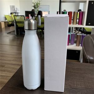 Double Walled Stainless Steel White Diy Sublimation Blanks Cola Flask 17Oz Water <b>Bottle</b> - Product Image 4