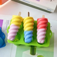Offre Spéciale moules à crème glacée en silicone à 6 cavités bricolage fabricant de sucettes glacées maison friandises réutilisables à libération facile