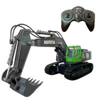 Vente chaude Huina 1558 2.4GHZ 1/18 métal lumière LED télécommandé RC pelle camions chenilles véhicule d'ingénierie