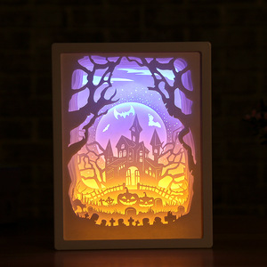 Personalizza la scultura della carta lampada da tavolo creativa per libri coppia romantica cornice per foto lampada da comodino lampada da tavolo a luce soffusa - Product Image 3