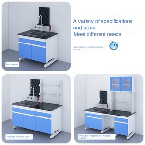 Thiết kế hiện đại thép và gỗ kiểm tra băng ghế dự bị phòng thí nghiệm bàn làm việc với bảng phụ và Bàn điều khiển Bồn Rửa cho phòng thí nghiệm trường học - Product Image 4