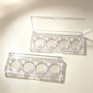 Paleta de sombras de ojos vacía de 4 colores al por mayor, estuche de plástico transparente para maquillaje, estuche cosmético para polvos de sombra de ojos y colorete - Product Image 1