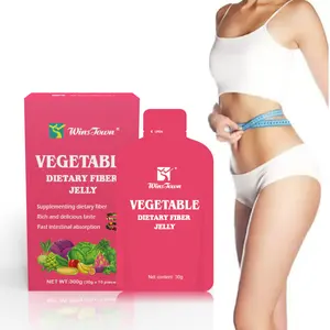 Dieta de fruta saludable verde, planta de gelatina, fibra dietética, suplemento de gelatina, gelatina adelgazante vegetal prebiótica