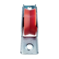 Roulette à gorge en U en nylon rouge pour porte coulissante à roue unique en acier, pour balcon, armoire, garage, portail, fenêtre coulissante