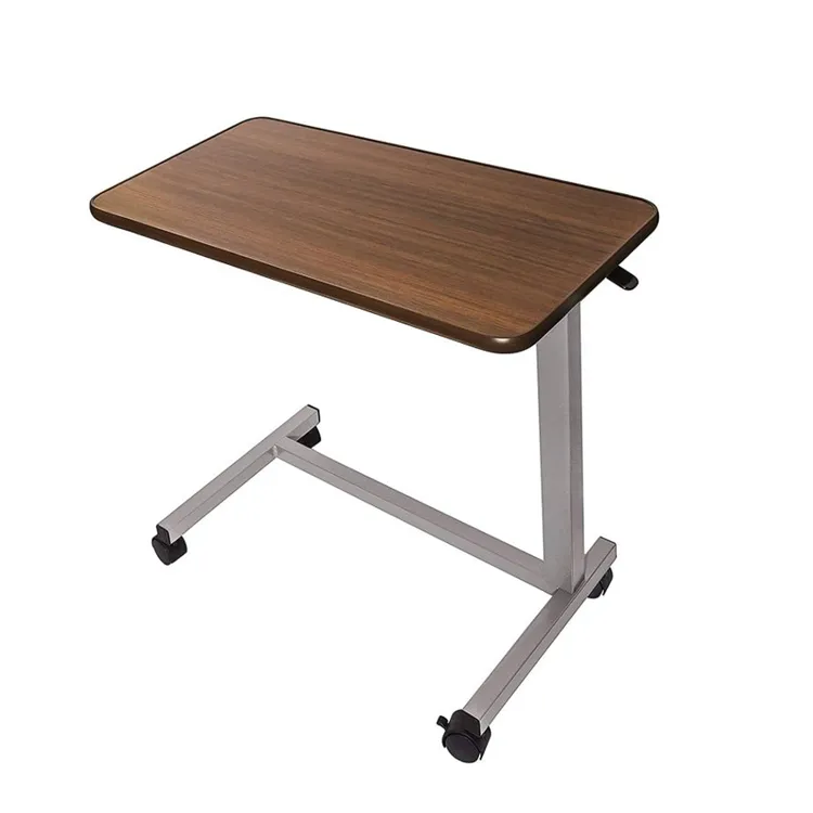 Cama de cabeceira ajustável médica, rodas de mesa de cabeceira, uso em casa, tabelas e cadeiras de café