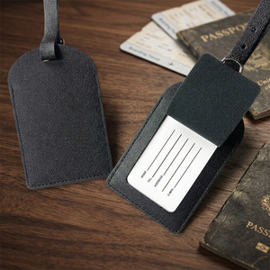 Etiqueta de equipaje de cuero PU con logotipo personalizado para tarjeta de embarque, etiqueta de registro de equipaje con logotipo empresarial de cuero - Product Image 5