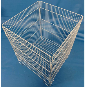 RH-DC2424-<span class=keywords><strong>WH</strong></span> 600*600*800mm Soporte de exhibición de alambre blanco con cesta, jaula de promoción desmontable, jaula de alambre cuadrada - Product Image 4