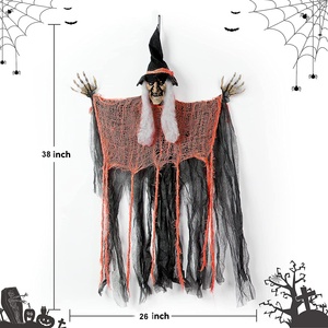 Decorazioni Classiche da Appendere per Halloween a Tema <span class=keywords><strong>Strega</strong></span>, Spaventose e Inquietanti, in Tessuto Arancione, Verde e Viola per Feste, Tavola, Casa Stregata e Oggetti di Scena per Bar - Product Image 6