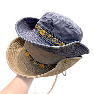 Sombrero de Pescador de Mezclilla, Ala Ancha, Protección Solar, Plegable, Unisex, Primavera Verano, Algodón - Product Image 5