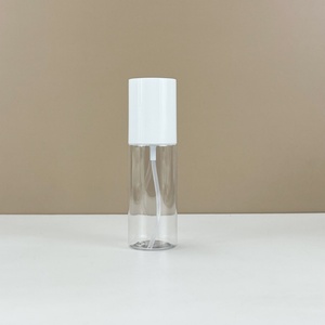 Bouteille en plastique PET transparente de luxe avec bouchon pulvérisateur blanc 100ml 120ml 150ml 200ml Bouteille en plastique pour huile essentielle cosmétique Crème pour le visage - Product Image 2